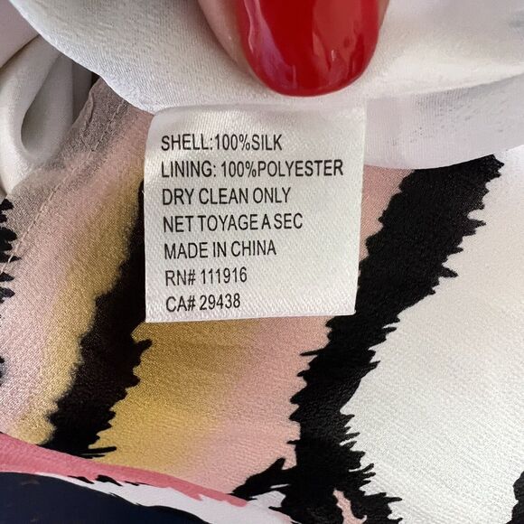 Yumi Kim Large Cleo Watercolor Maxi Dress 100% Silk Zebra Multicolor Medium u24 - Picture 7 of 8